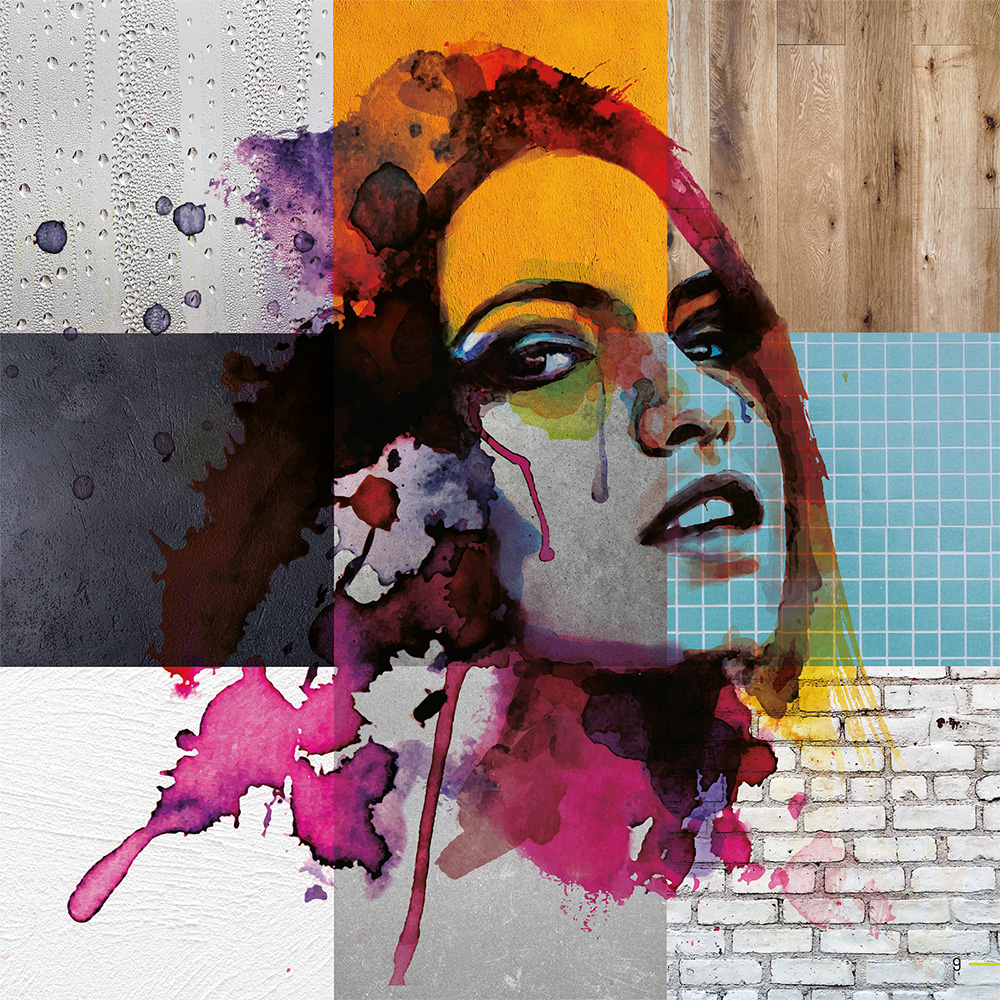 Wanddruck Oberflächen Beton Glas Holz Putz Metall Fliesen Schweiz